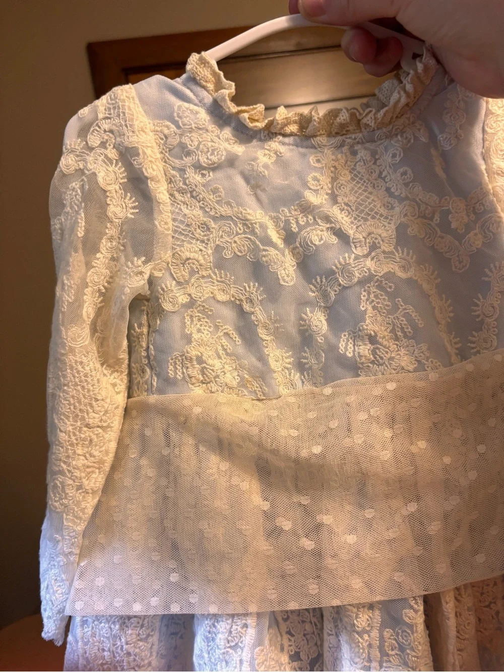 Hugshood Vintage Baby Blue Lace Dress with Matching Duster Size 4T